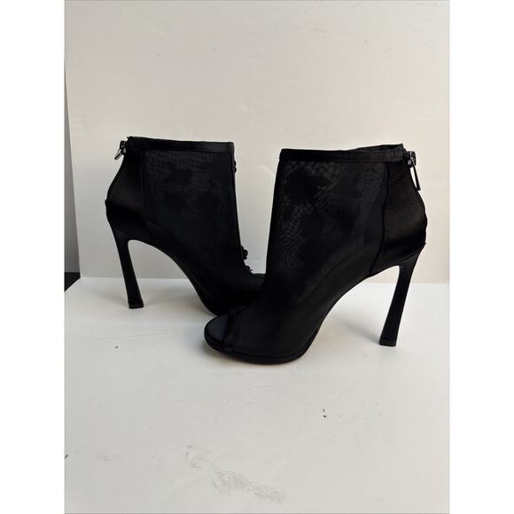 Jessica Simpson Pedell Black Fine Mesh Crystal Satin Heel Booties 6 M NWB - Picture 6 of 9